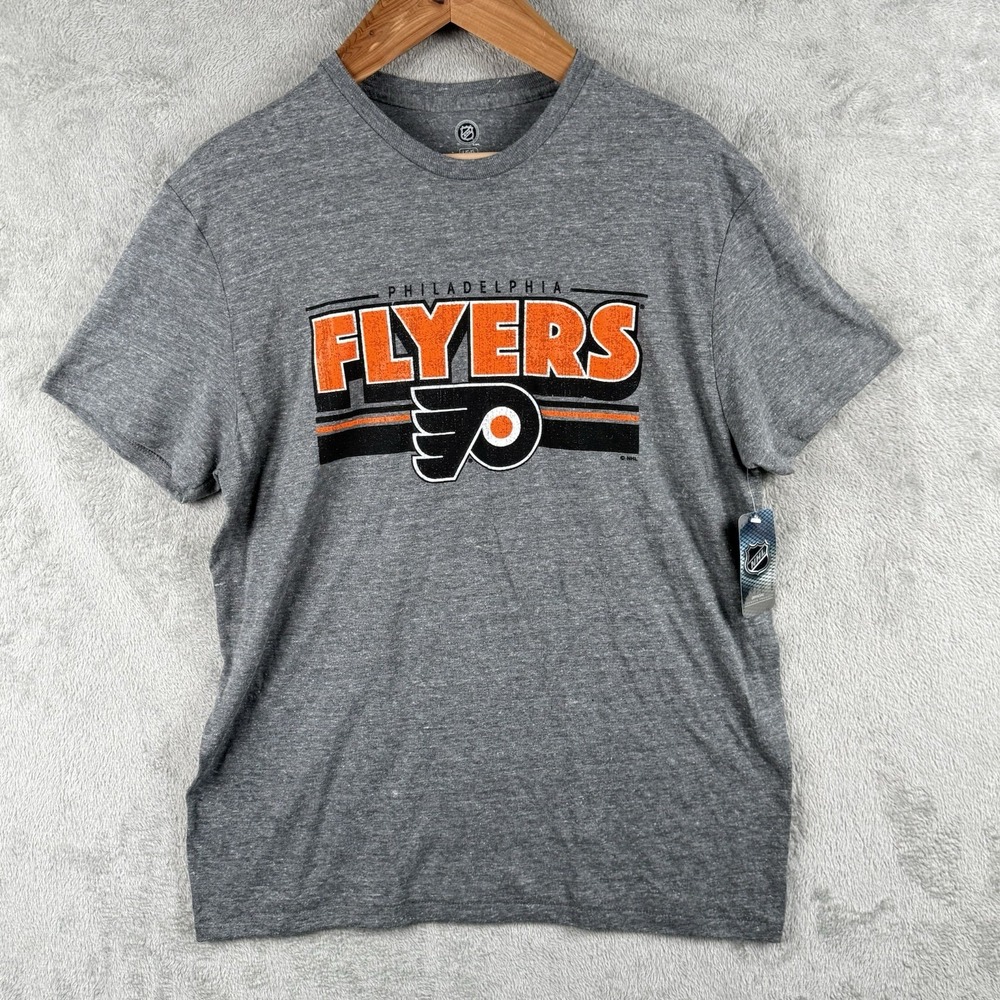 Philadelphia Flyers NHL Hockey Shirt Mens L Soft Crew Neck Fandom NEW NWT
